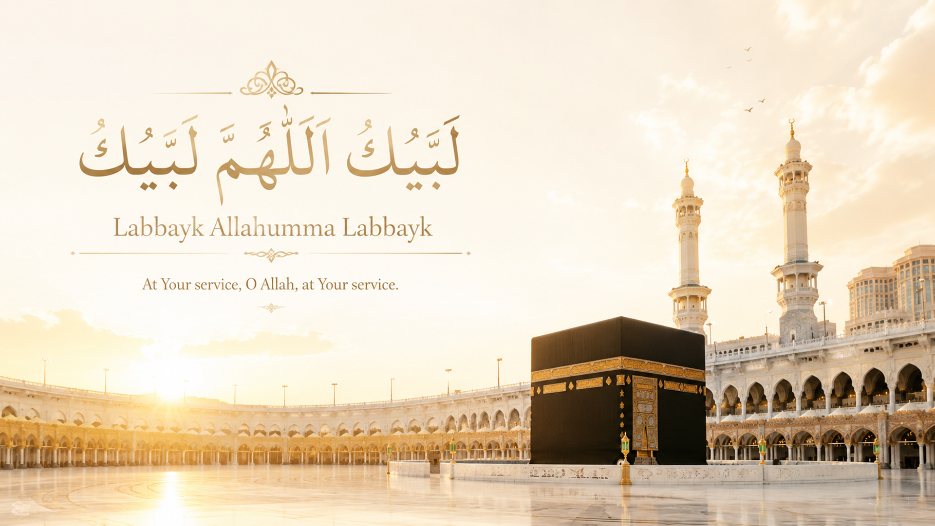 Labbaik Allahumma Labbaik Islamic wallpaper desktop preview