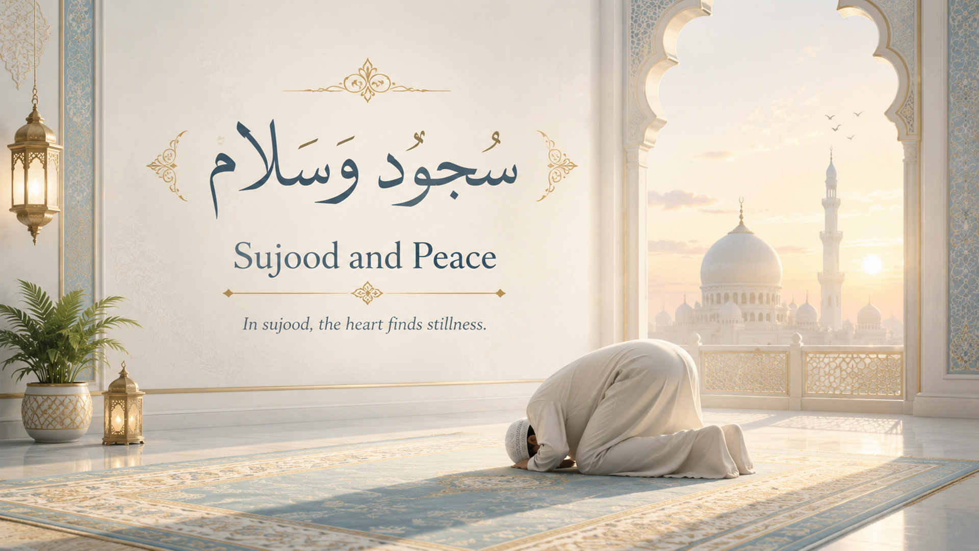 Sujood and Peace Islamic wallpaper desktop preview