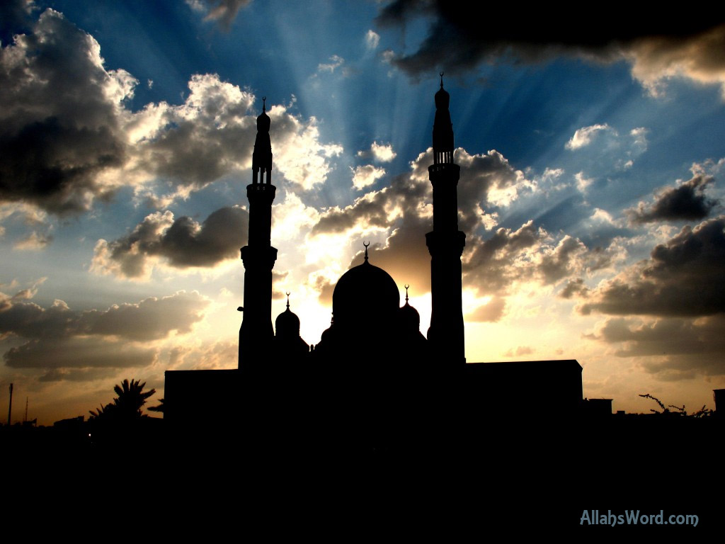 Mosque Silhouette HD Wallpaper
